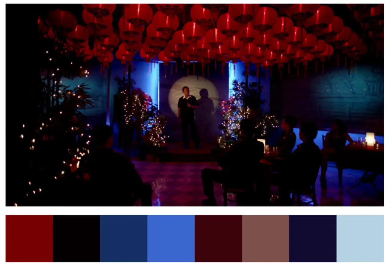 Still from Only God Forgives (2013) with k-means generated palette
