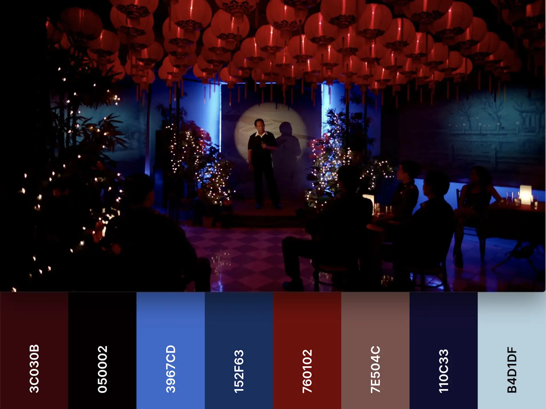 Still from Only God Forgives (2013) with k-means generated palette courtesy of Coolors
